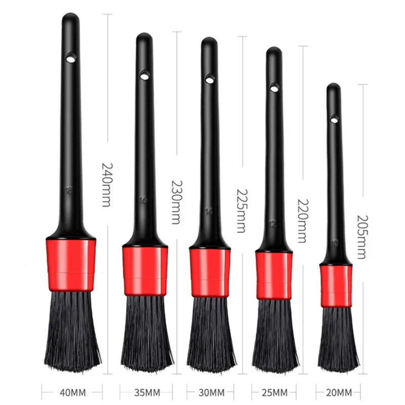 5PCs Car Brush Car Soft Hair Cleaning Detail Brush Instrument Panel Air Outlet Wheel Brush Interior Cleaning Beauty Tool