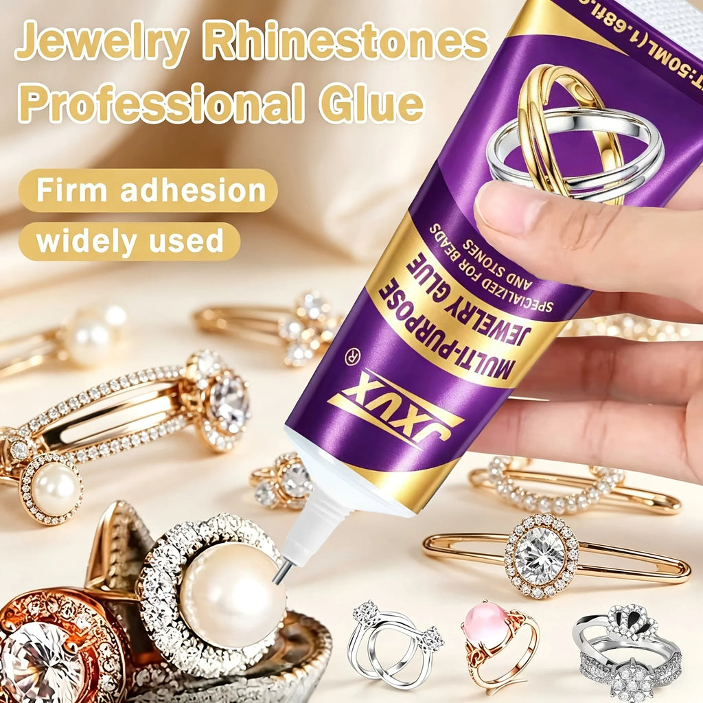 B7000 Glue Clear for Rhinestones, 4pcs 50mL/1.68 fl oz Strong Adhesive B-7000 Jewelry Bead Gem Glue with Precision Tip, Quick Dry Bedazzling Adhesive