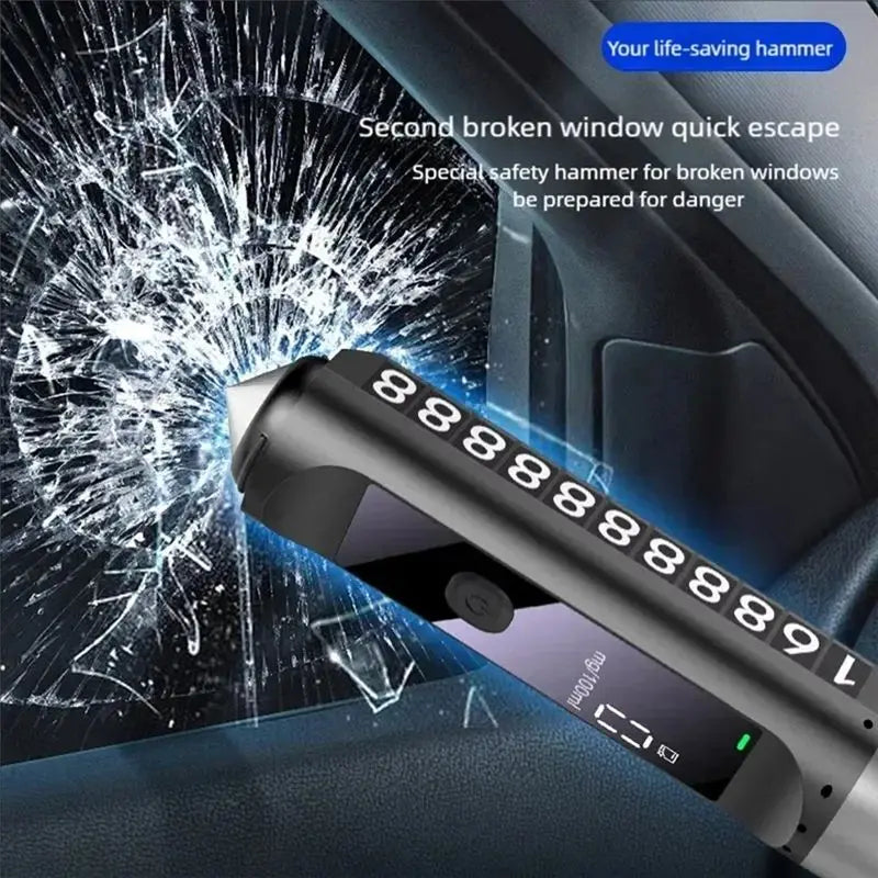 AU28-Portable Alcohol Tester LCD Display Drunk Driving Test Breathalyzer Alcohol Detector Temporary Parking Number Plate