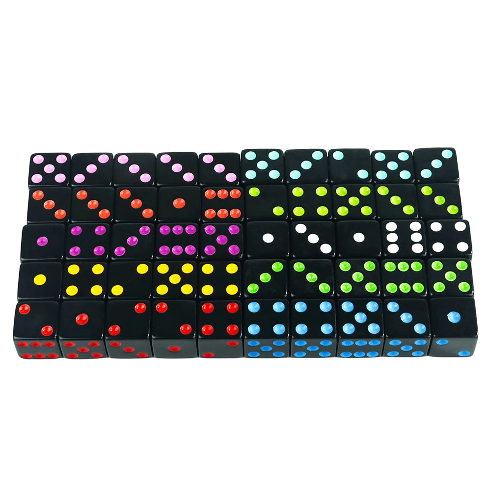 6 Sided Square Corner Dice 16mm D6 with Standard Dots Game Dice for Board Games, Casino Games & Tabletop RPG or Teaching Math