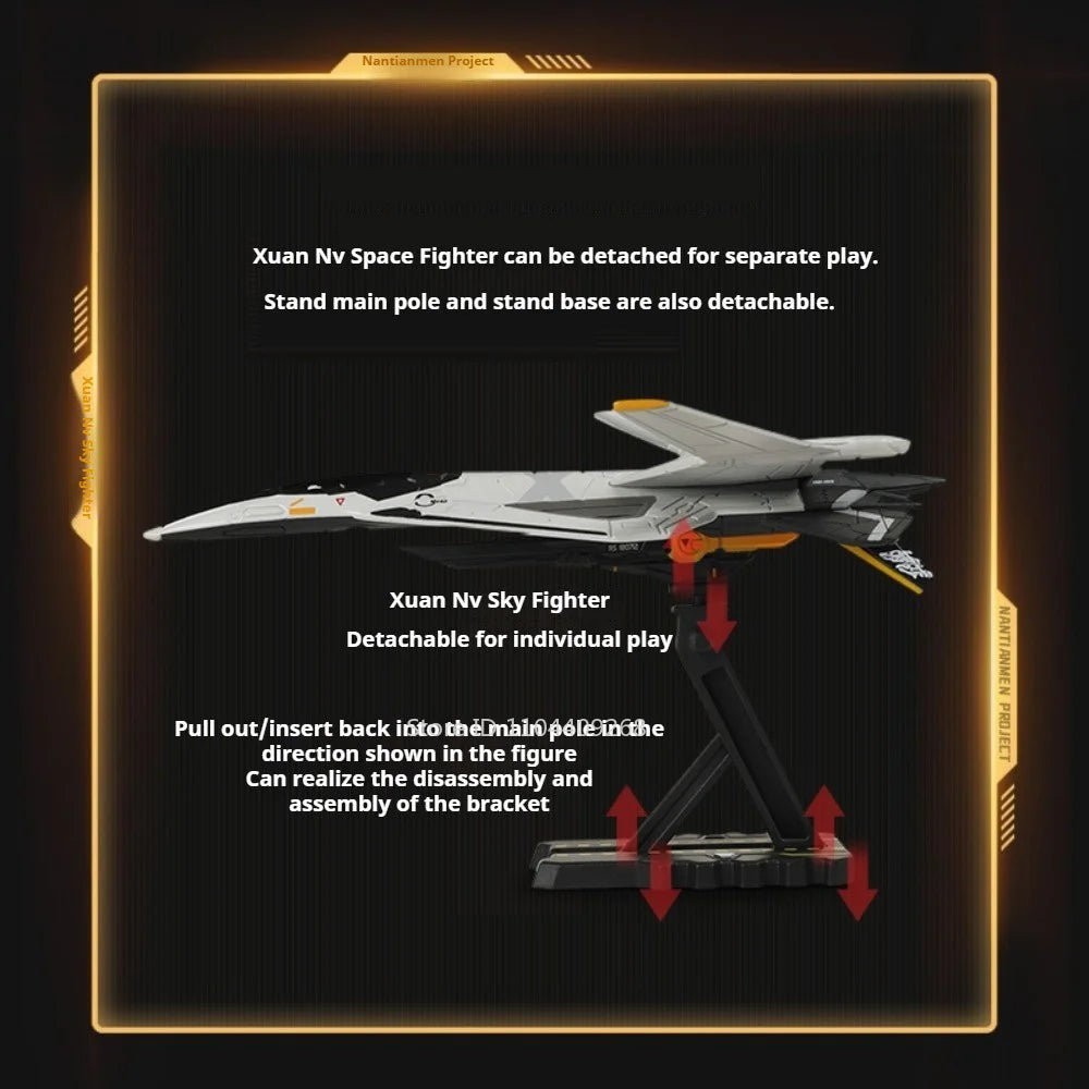 1:200 1:72 Nantianmen Project Xuannv Aerospace Fighter Model Toy Metal Body Movable Parts Aircraft Models Military Ornaments