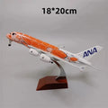 20cm Air Japan ANA Airlines Airplane Model Toy Green Cartoon Sea Turtle Airbus 380 A380 Airways Metal Alloy Diecast Airplane