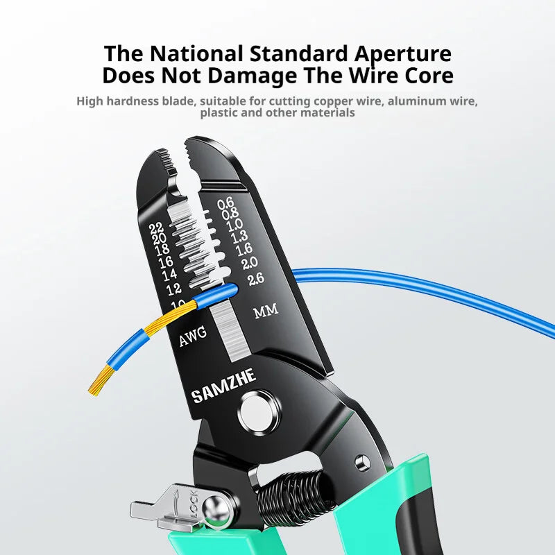 SAMZHE Wire Cutter, Wire Stripper Crimper Professional Multi-Function Wire Stripping Tool, Cable Stripper, Wiring Tools
