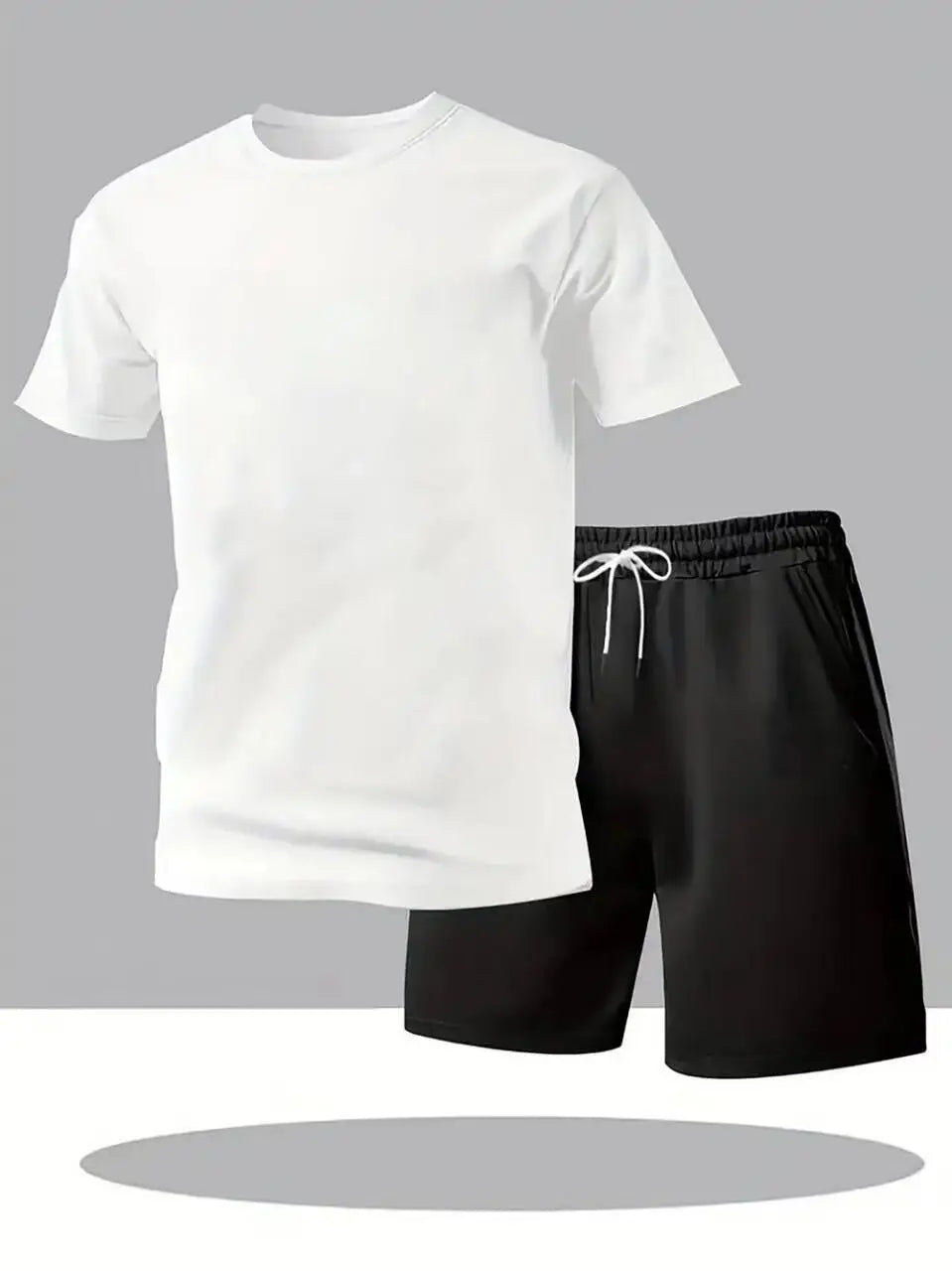 New Summer Sportswear Men's Suit Fashion Two-Piece Sports Fitness Running Casual Quick Drying Short Sleeved Shorts Set Men