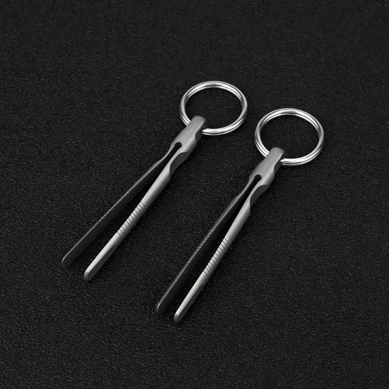 Mini TC4 Titanium Alloy Tweezers Portable Small Nipper EDC Outdoor Pocket Hand Tool