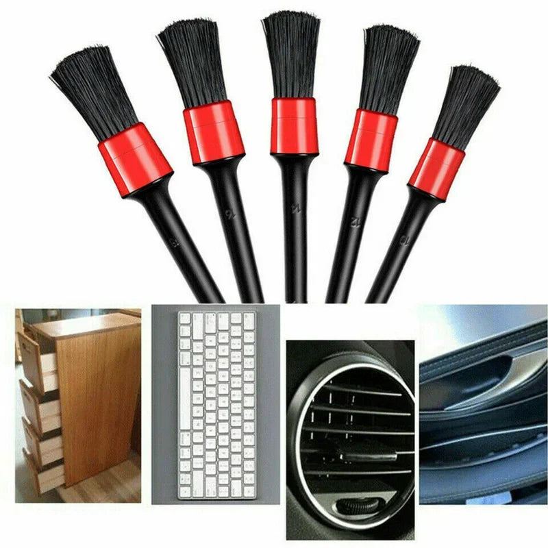 5PCs Car Brush Car Soft Hair Cleaning Detail Brush Instrument Panel Air Outlet Wheel Brush Interior Cleaning Beauty Tool