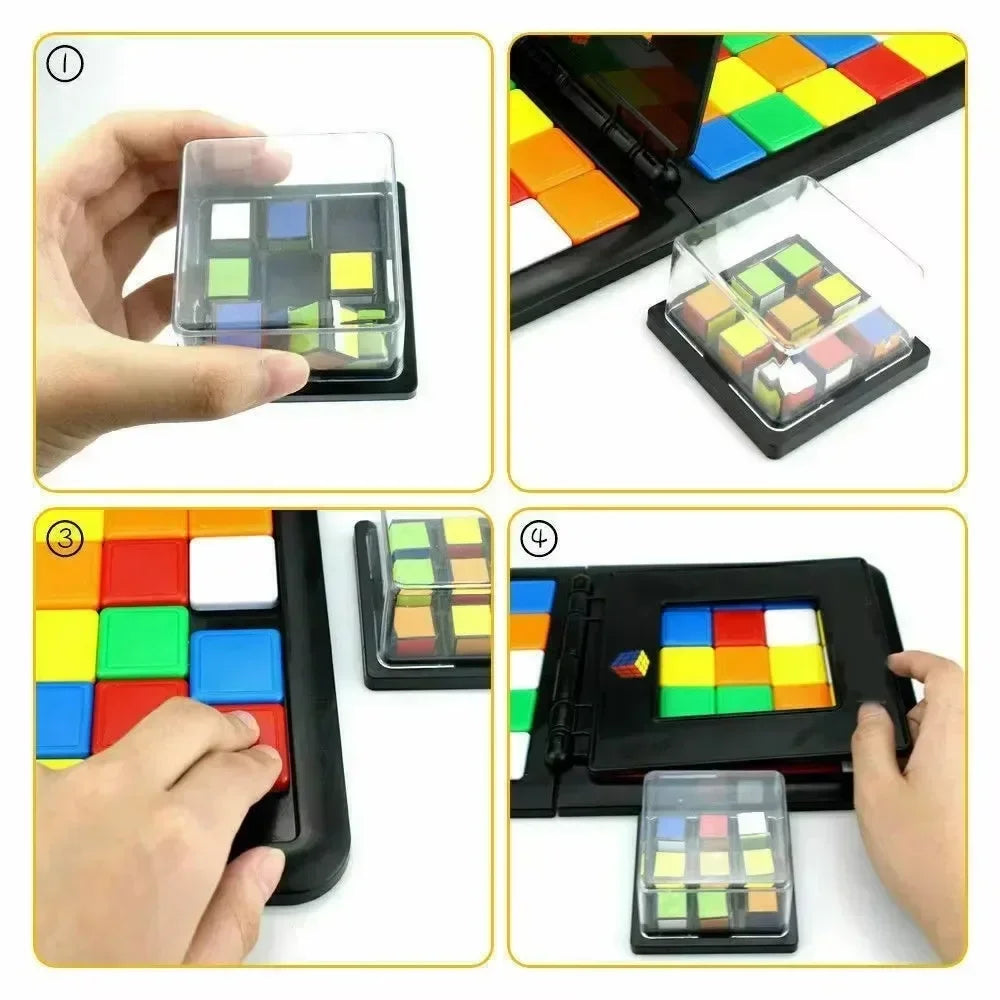 Kids Color Battle Game Parent Child Square Race Puzzle Educational Learning for Boys Girls Fun Anti Stress Desktop Game Gift