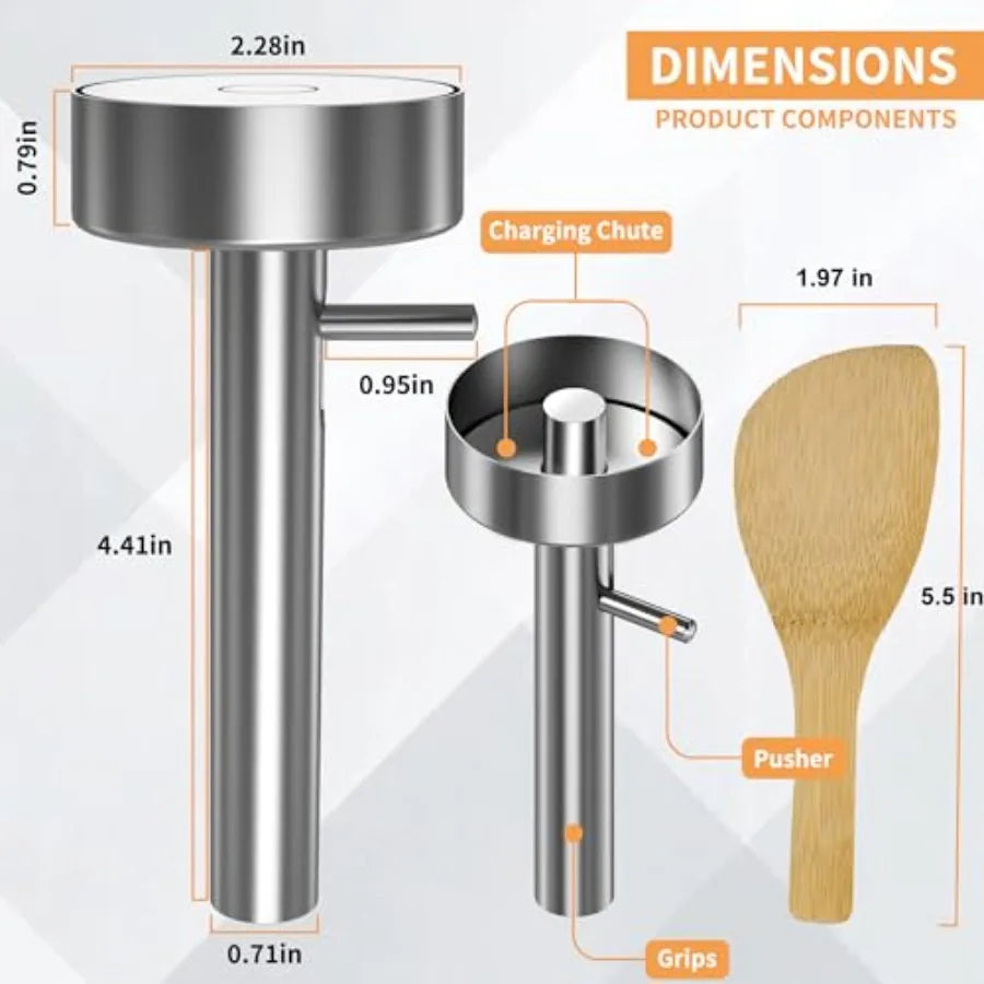 Falafel Scoop With Hole, Stainl Steel Profional Falafel Maker Tool Scoop with Spatula Food Safe and Non-Sticky Stainl-Steel Don