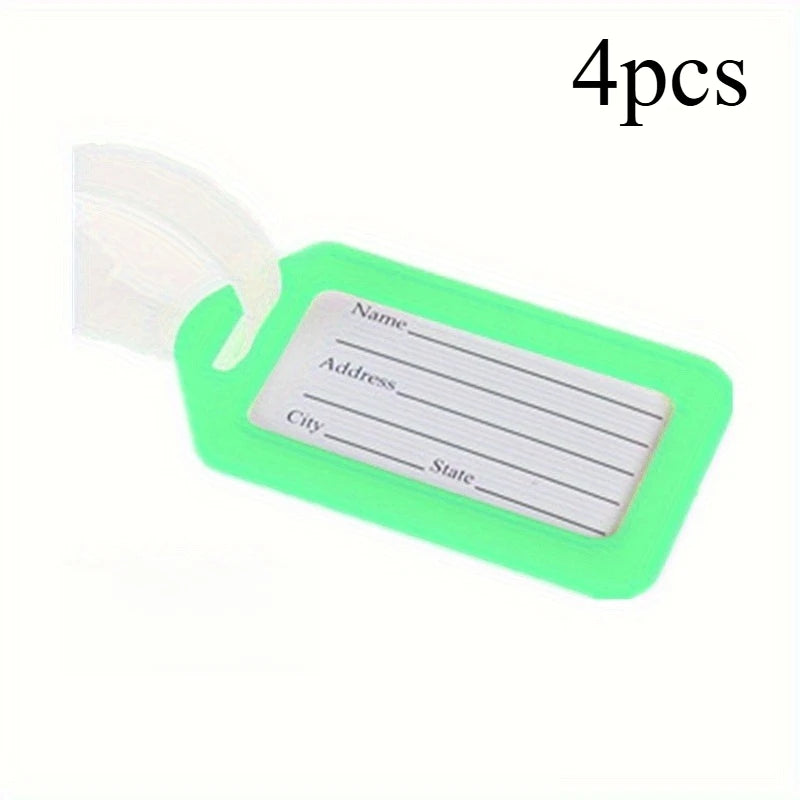 4pcs Luggage Tags Identification Tags Travel Identification Tags Multicolor Suitcase ID Labels Bag Name Tag