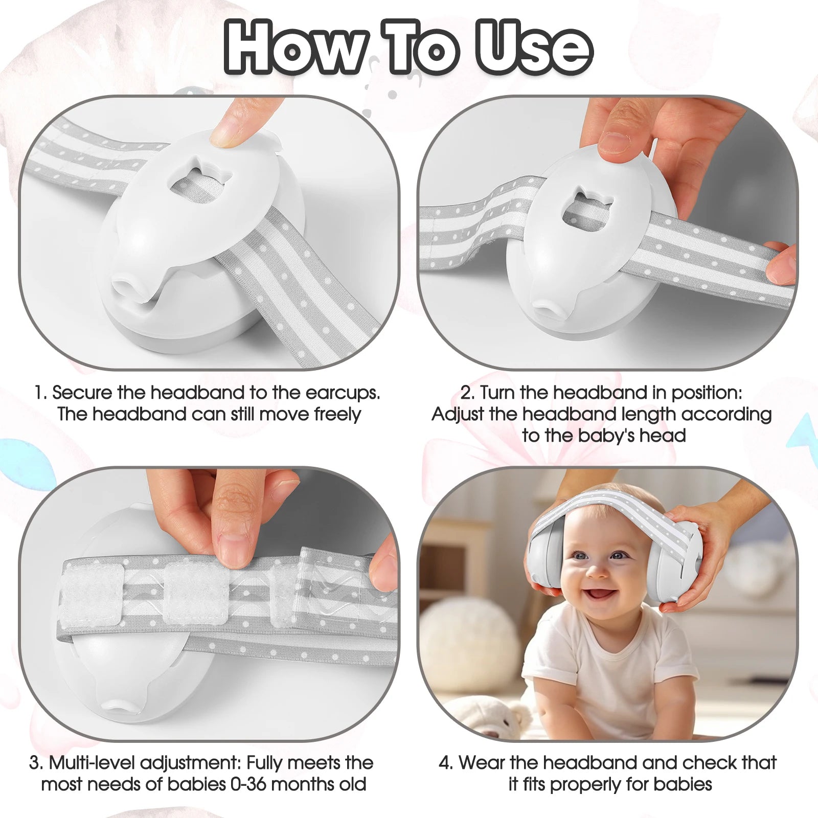 YHKEMA New Kid Ear Protection Baby Noise Earmuffs Noise Reduction Ear Defenders earmuff for children Adjustable nrr 25db