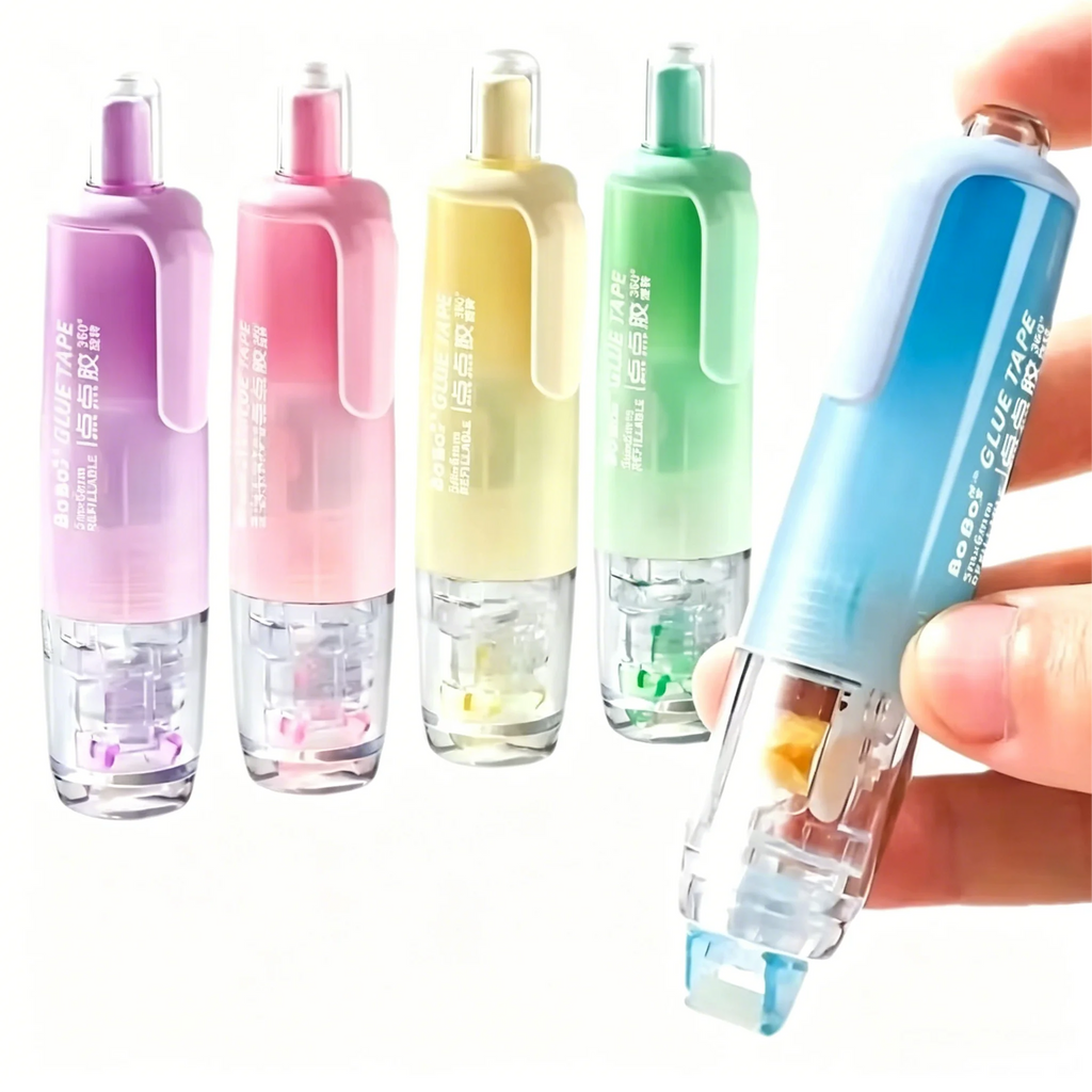 3PCS DIY Scrapbooking Glue Tape Pen Shape Press Type Double Sided Adhesive Dot Glue School Office