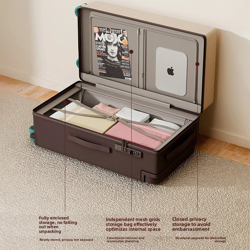 20"24"26 Inch Wide Tie Rod Travel Suitcase Multifunctional Luggage Large Capacity Rolling Luggage Bag Trolley Case With Wheels
