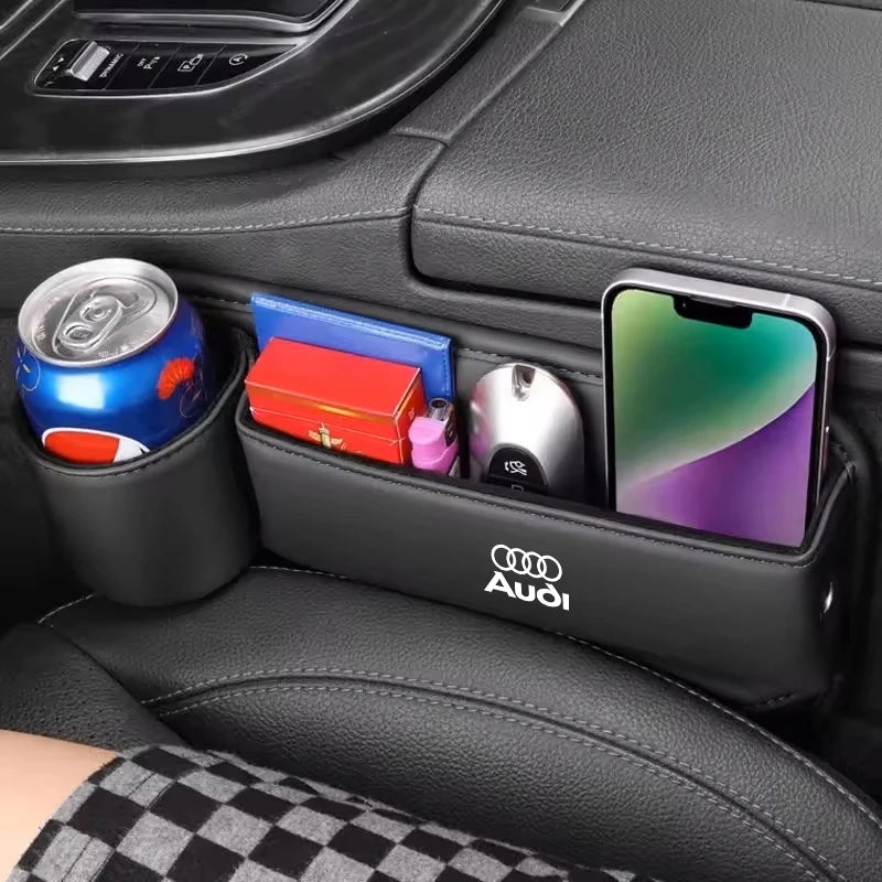 Car Seat Gap Crevice Storage Box Cup Holder For Audi A4 A3 A6 TT S4 S5 S6 A1 A2 A5 A7 A8 Q1 Q2 Q3 Q4 Q5 Q6 Q7 Q8 B8 B9 B6 C6 Qua