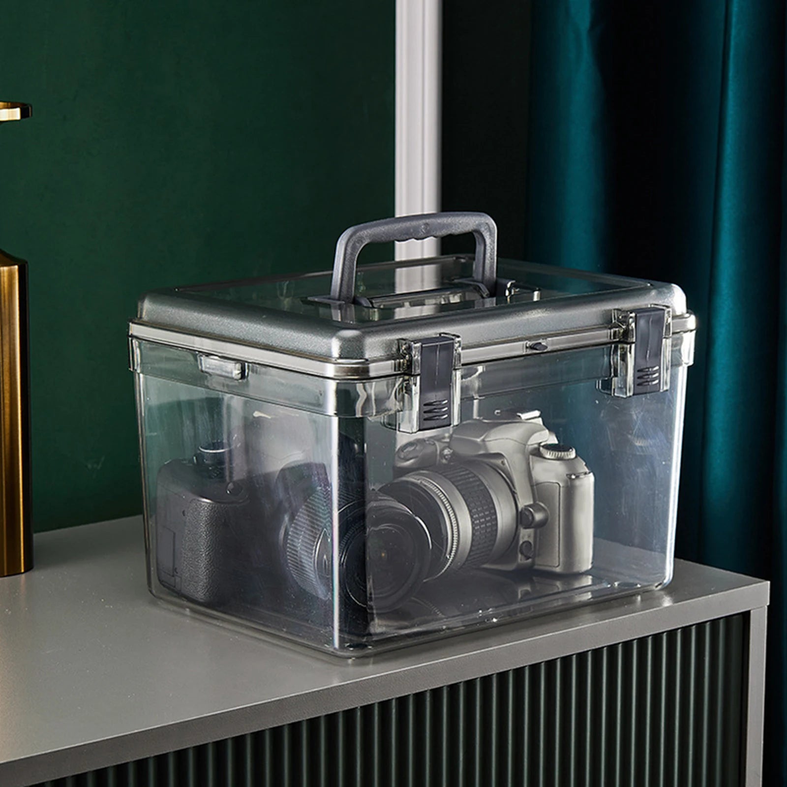 Camera Case with Handle Clear Sealing Drying Storage Box Good Anti Impact Durable Portable Dustproof Photographic Equipment Case