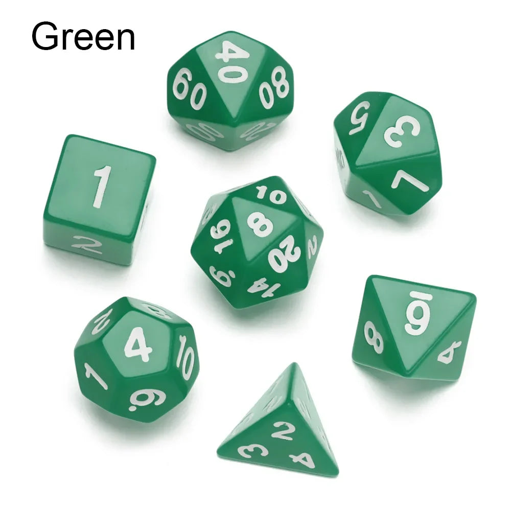 7Pcs/Set Polyhedral Black Dice Set Game Dice For TRPG DND Accessories Polyhedral Dice For Board Card Game Math Games