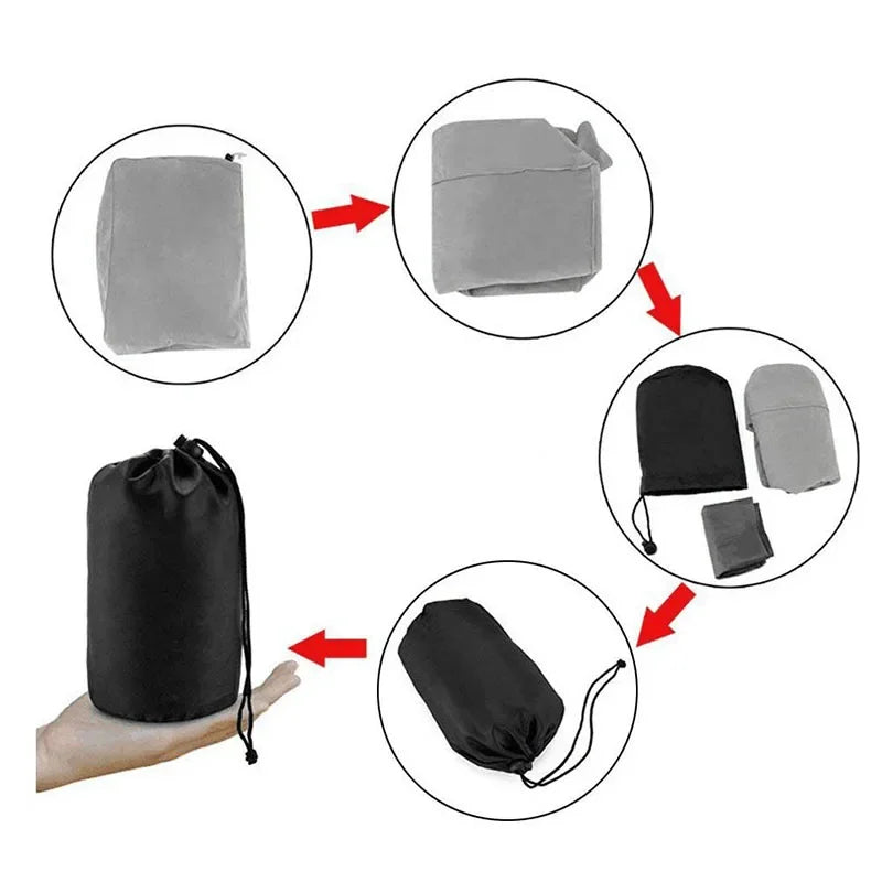 Inflatable Foot Mat Flocking High-speed Train Leg Pillow Portable Inflatable Footstool U-shaped Pillow Portable Car Footstool