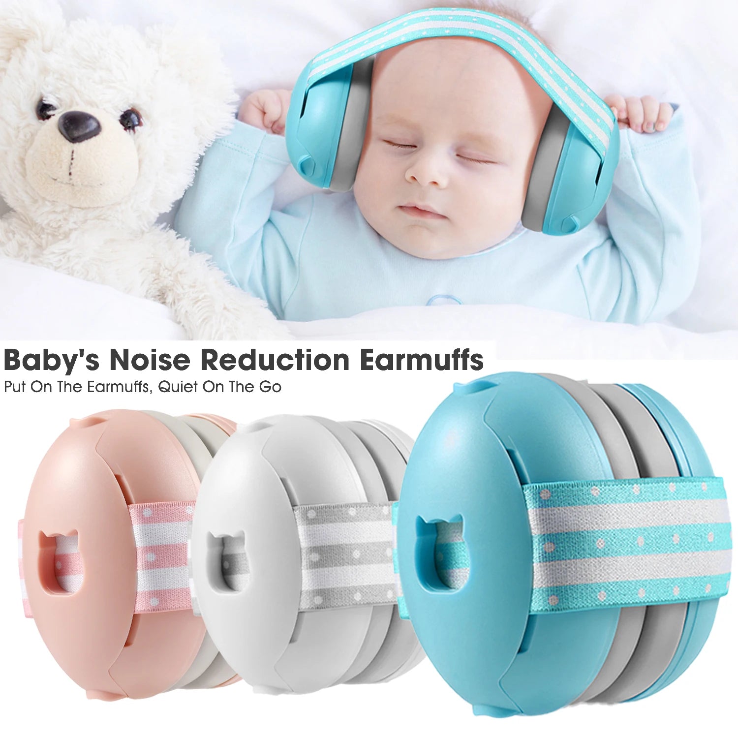 Baby Earmuffs Infant Noise Cancelling Ear Protection Baby Headphones for Plane,Sleeping,Baby Ear Protection Travel Essential NEW