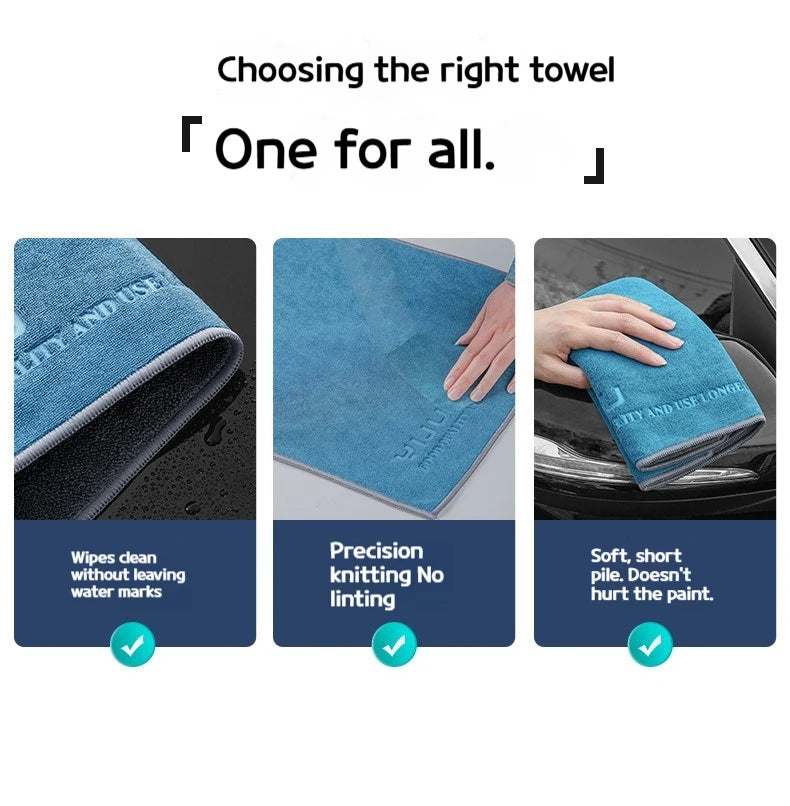 45X45cm Microfiber Car Washing Towel Lint-Free Car Cleaning Towels Supplies Ultra-Soft Drying Cloth Car Detailing Washing Tools