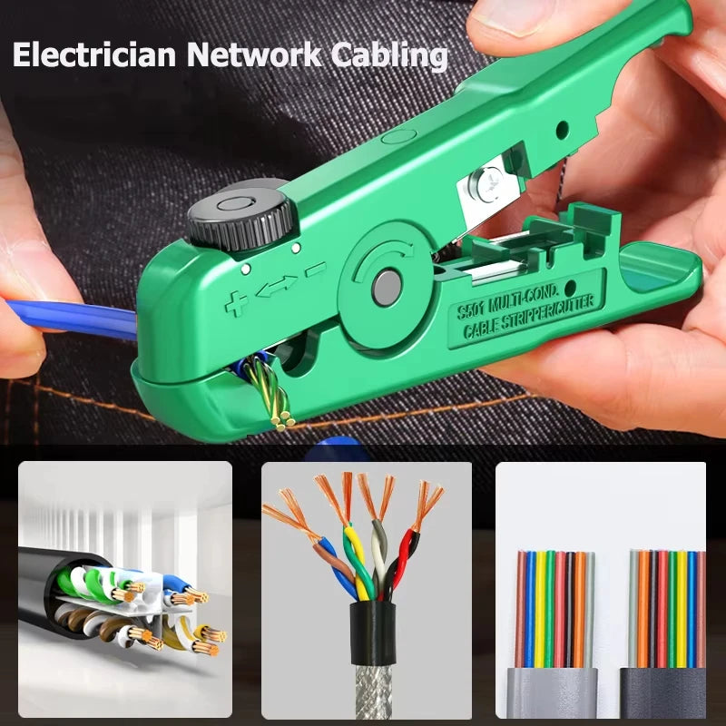 LAOA Multifunctional Adjustable  Network Stripper Tool Wire Stripper 3.2-9.5mm  Wire Cable Cutter Tools