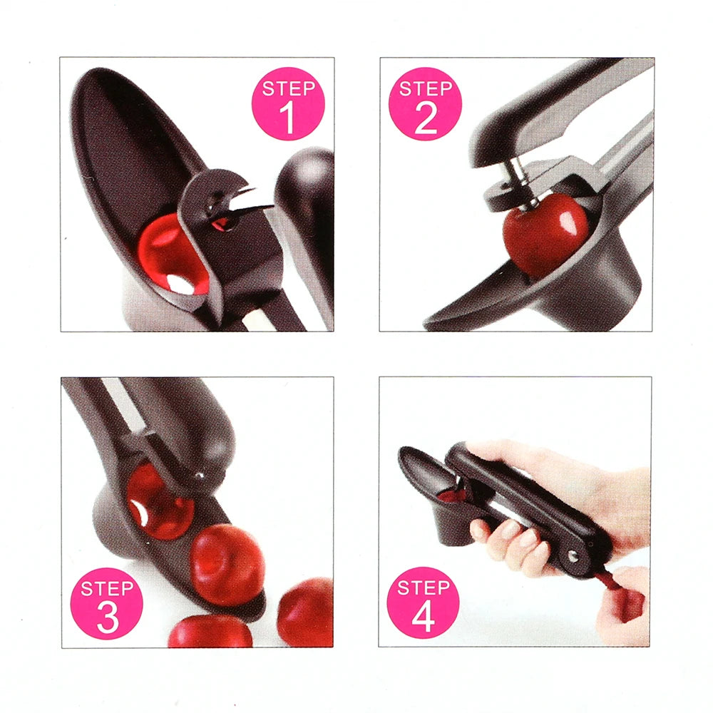 HILIFE Kitchen Accessories Cherry Core Seed Remover Cherry Pitter Plastic Fruits Gadgets Tools Olives Go Nuclear Device