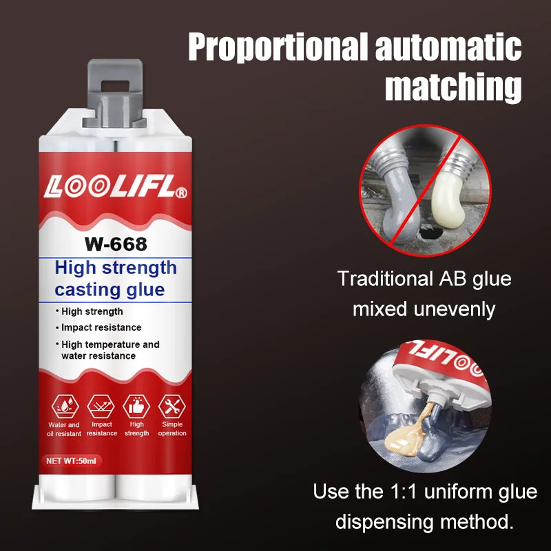 Metal Glue, Casting Glue 1.76 Ounces 2 Parts Epoxy Resin Super Welding, Welding Metal, Plastic, Steel, Ceramics, Glass Fiber Car