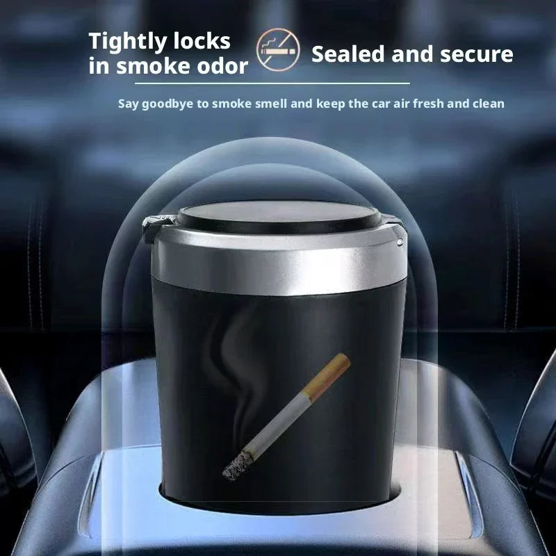 Portable LED Smokeless Car Ashtray Universal Auto Cigarette Cup Holder Windproof Liner Car Interior Styling Ornament Decor