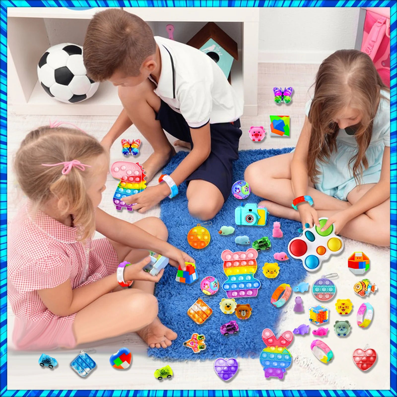 206PCS Fidget Toys Party Favors for Kids 14-18 Pinata Stuffers Treasure Chest Box Classroom Goodie Bag Stuffers