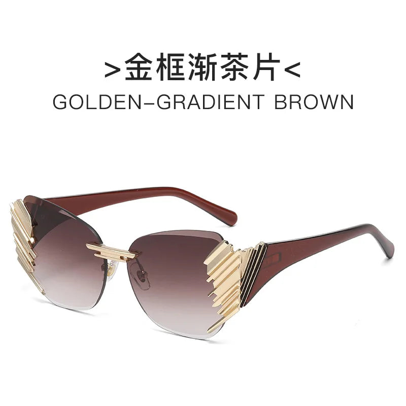 2026 Stylish Rimless Cut Edge Sunglasses Modern Trendy Framless Eyewear Unisex Versatile Fashion Shades Designed for Daily