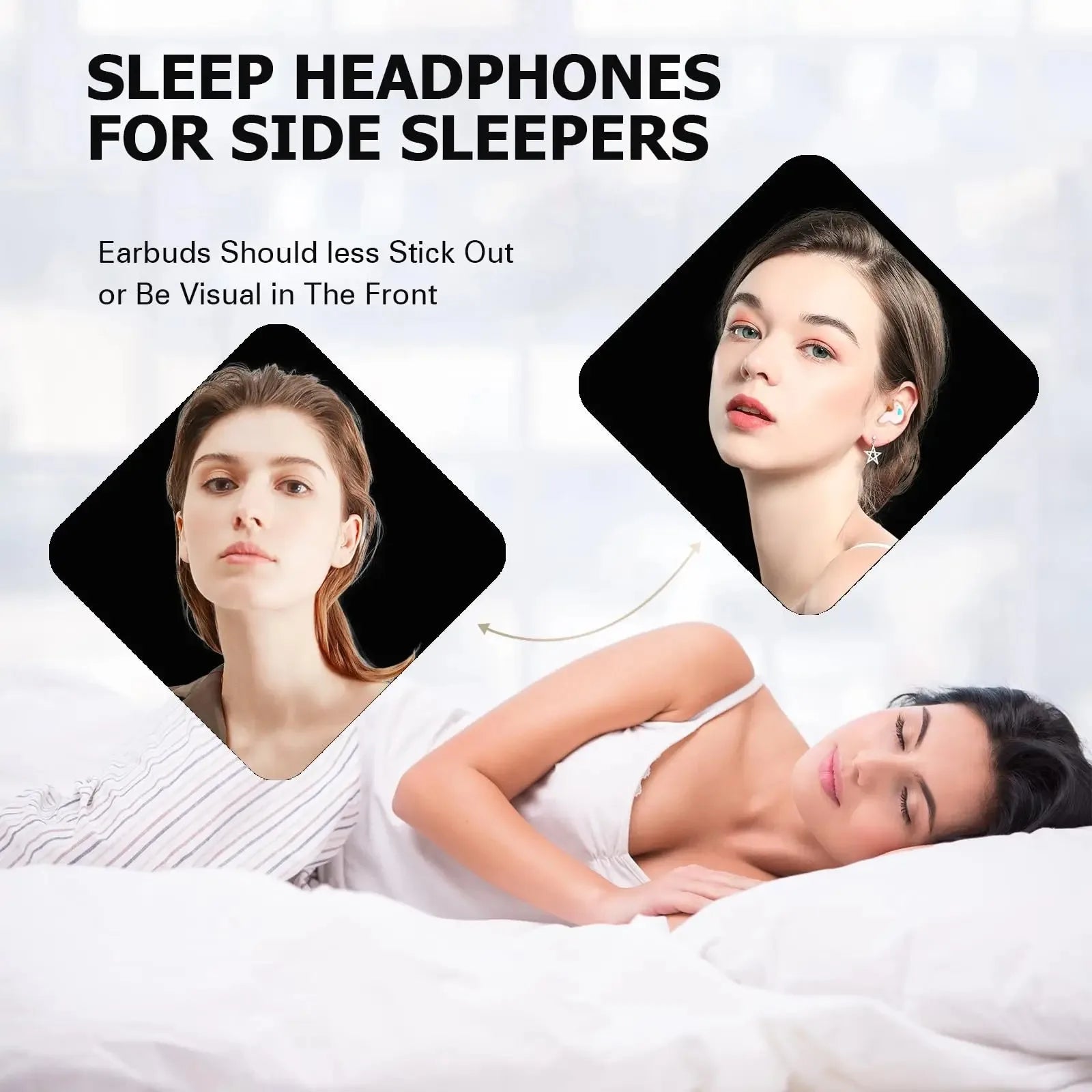 True Wireless Bluetooth Earbuds for Side Sleepers Mini Design Portable Audio for Small Ears Ultra-Mini Sleep Earphones With Mic