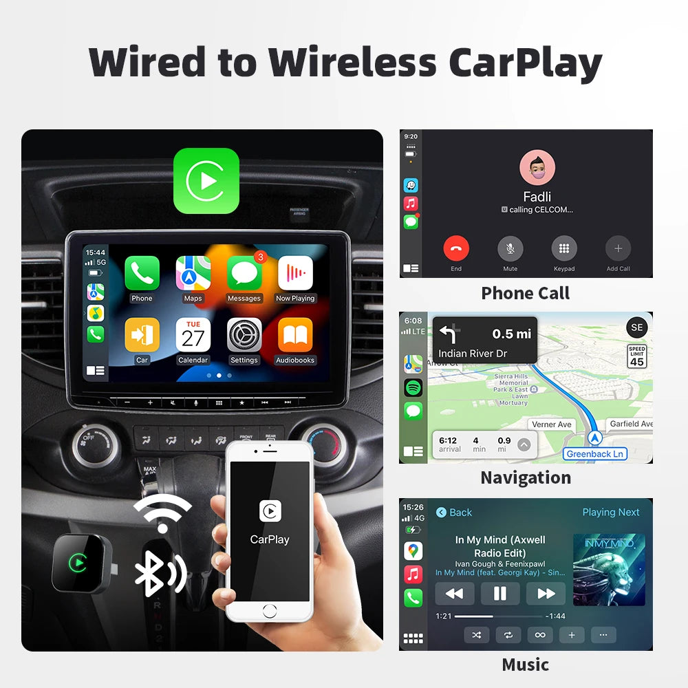 Wireless CarPlay Dongle Wireless Android Auto Adapter 2in1 Car Intelligent System AI Smart Box For Car With Wired CarPlay