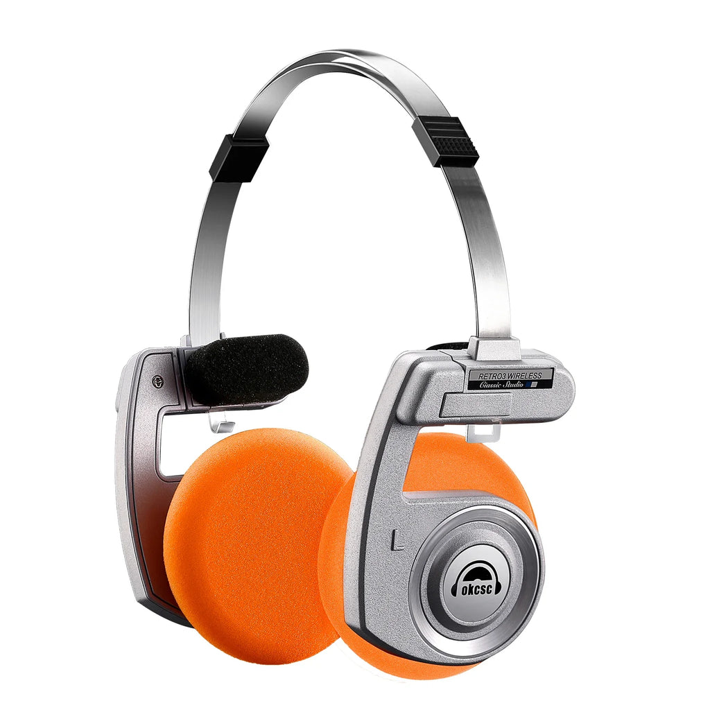 OKCSC Retro 3rd Generation Headphone Only Bluetooth Version 2-in-1 Wired/Wireless Earphones 40mm Driver Open End HiFi Headset