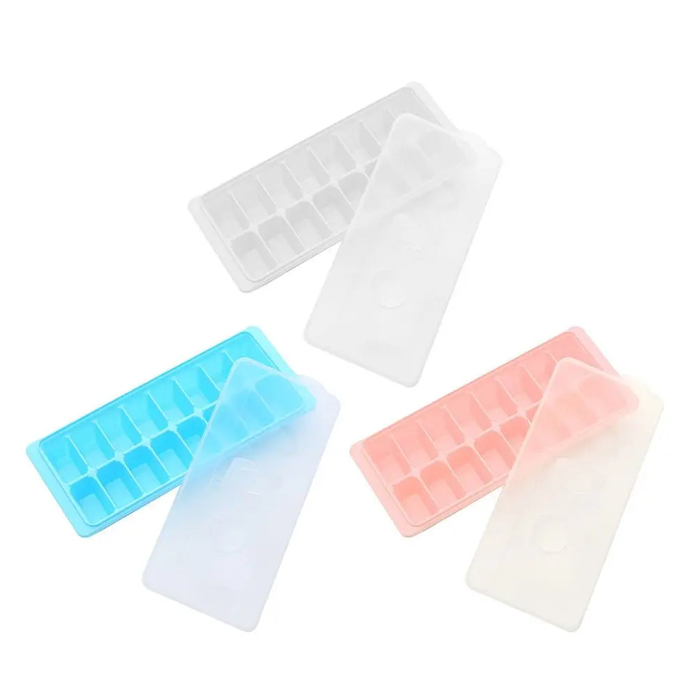 16 Lattice Plastic Reusable Ice Cube Tray Easy Refill Stackable Ice Lattice Ice Cube Tray With Lid Assorted