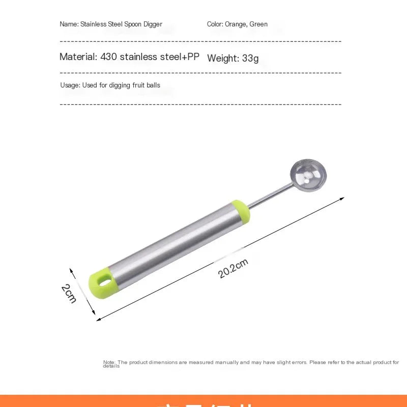Melon Watermelon Ball Scoop Fruit Spoon Ice Cream Sorbet Stainless Steel Cooking Tool Kitchen Accessories Gadgets