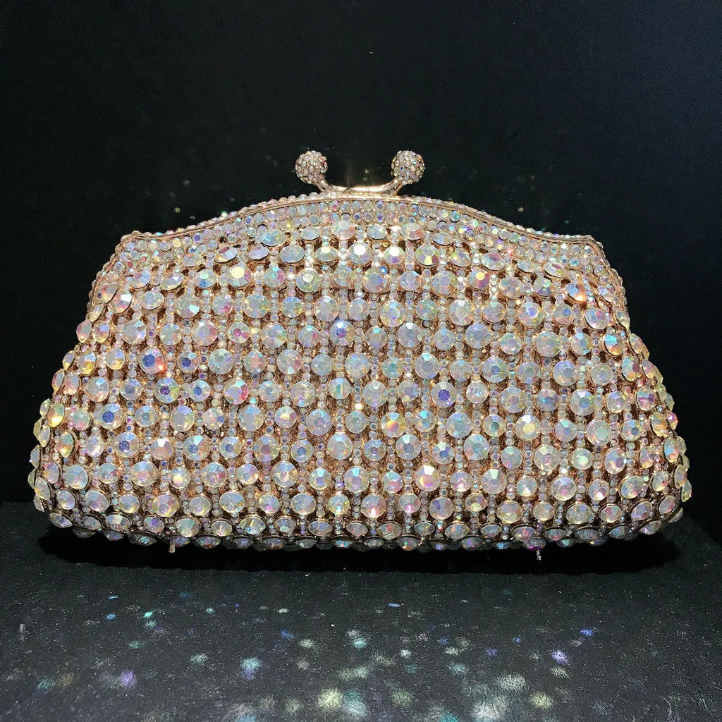 Sparkling Party Bags Luxury Banquet Wedding Engagement Full Diamond Crystal Bag Girl Birthday Photo Clutch Bag Rhinestone Purse