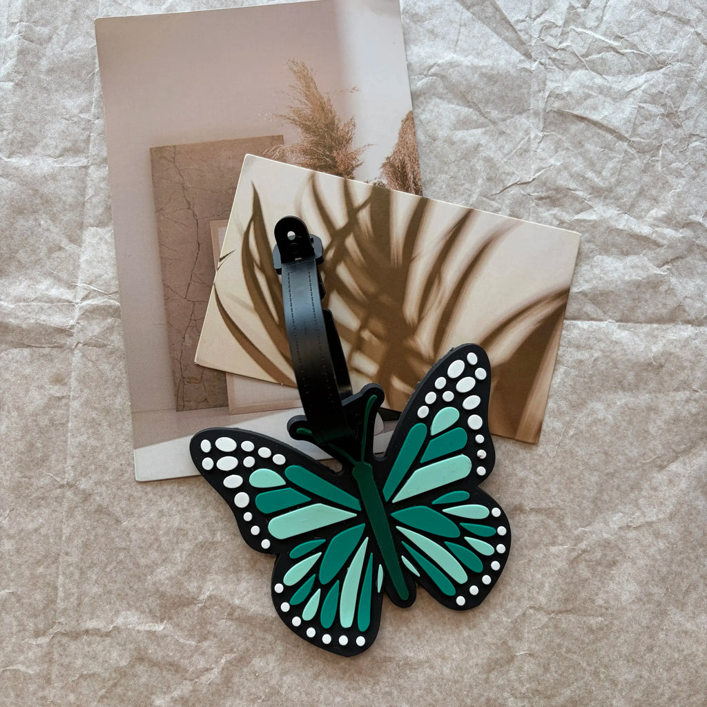 Aesthetic Gradient Butterfly Silicone Luggage Tag, Anti-Lost Name Information Tag, Travel Suitcase Backpack Identification Hangi