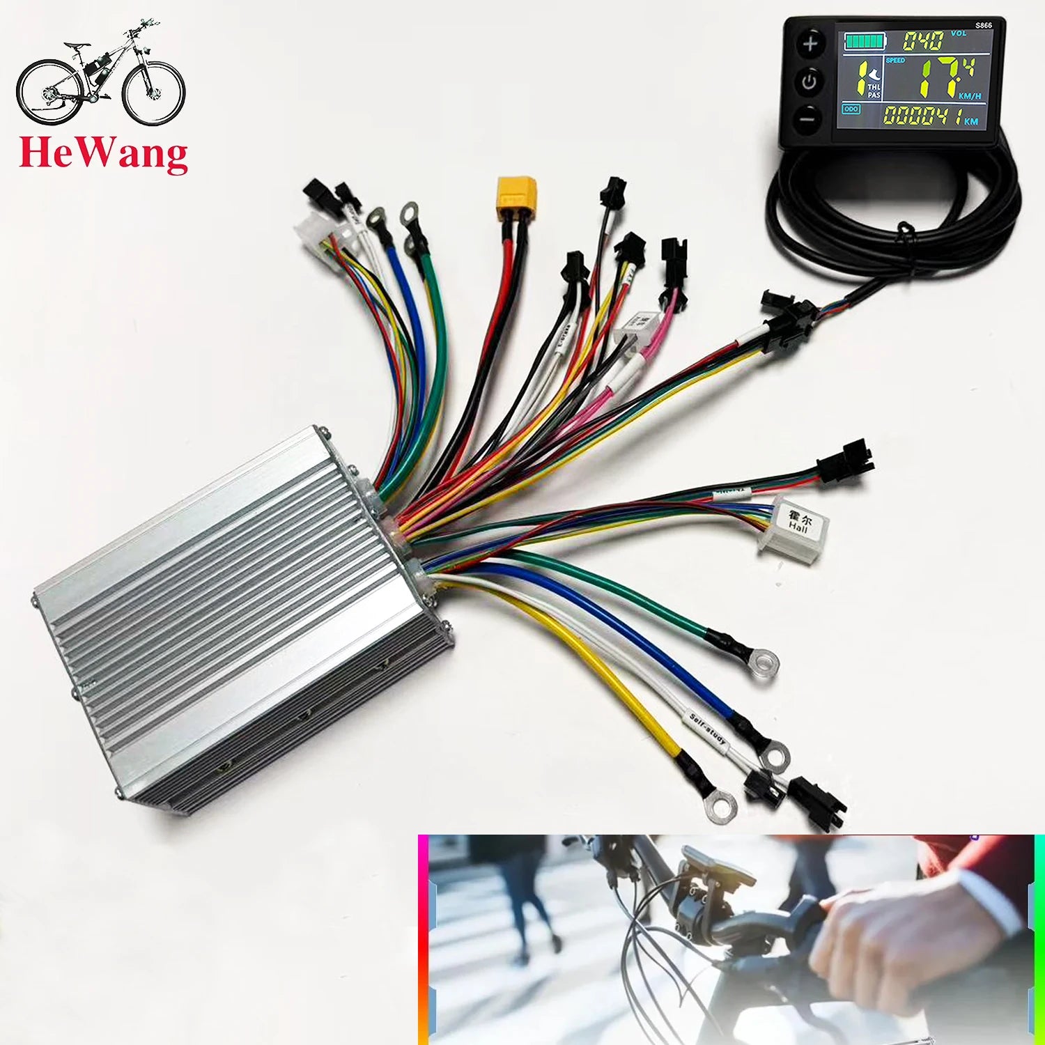 350W-2000W BLDC Dual-Drive Motor Sine Wave E-bike Controller with S866 UART NO.2 Protocol 36V-52V 25A-50A 3-Mode for E-Go-Kart