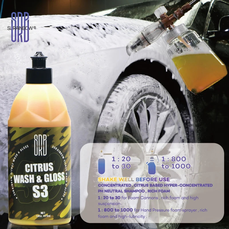 Citrus Wash & Gloss Foaming Car Wash Soap(Works with Foam Cannons/Guns or Bucket Washes)Safe for Cars,Trucks,Motorcycles,RVs