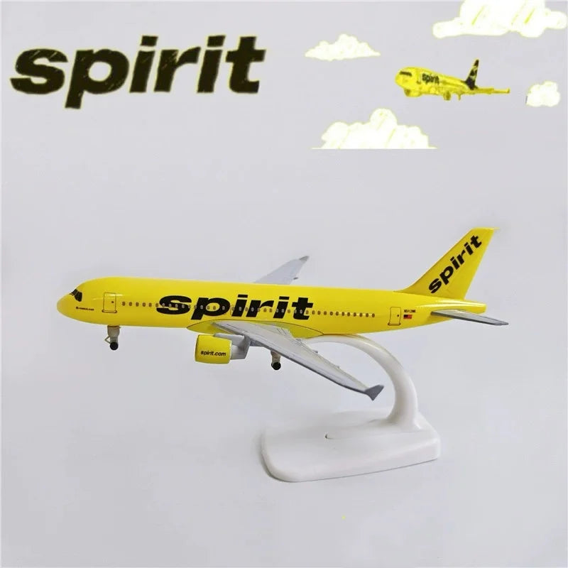 20cm Spirit A320 Metal scale aircraft 1:300 Scale Static Souvenir Plane Toy Model airplanes Children toys for Collection