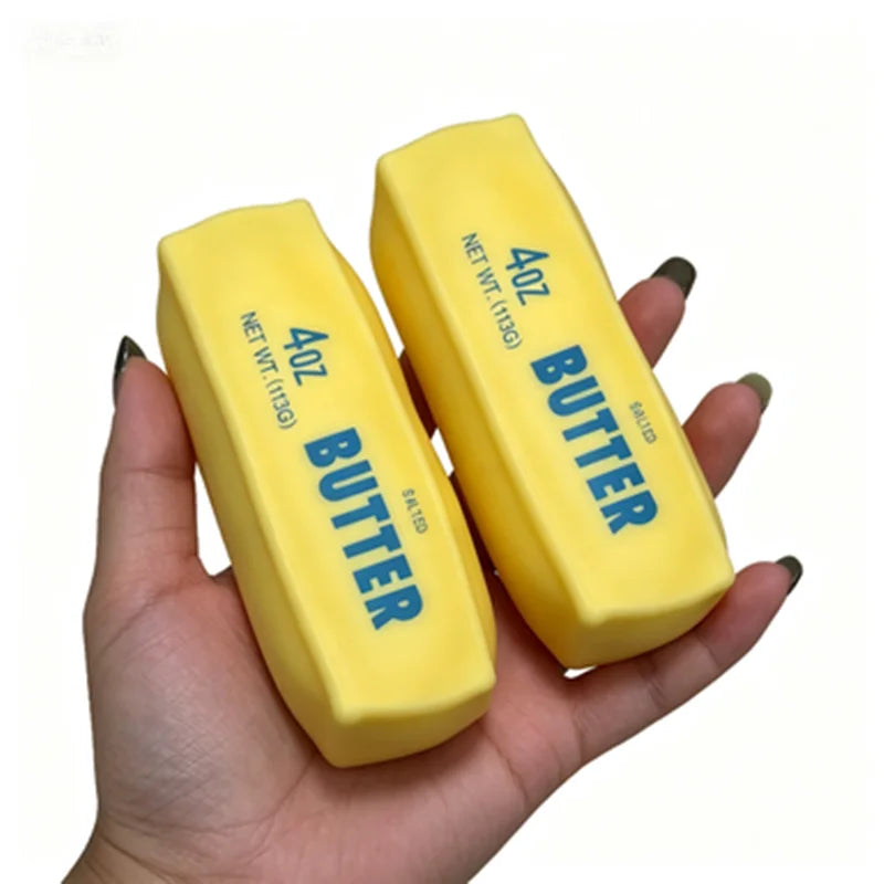 Butter Stick Squishy Stress Ball Fidget Toy Crunchy Squeeze round Blocks Anti-Stress ASMR Hand Relaxation Gift for Stress Relief
