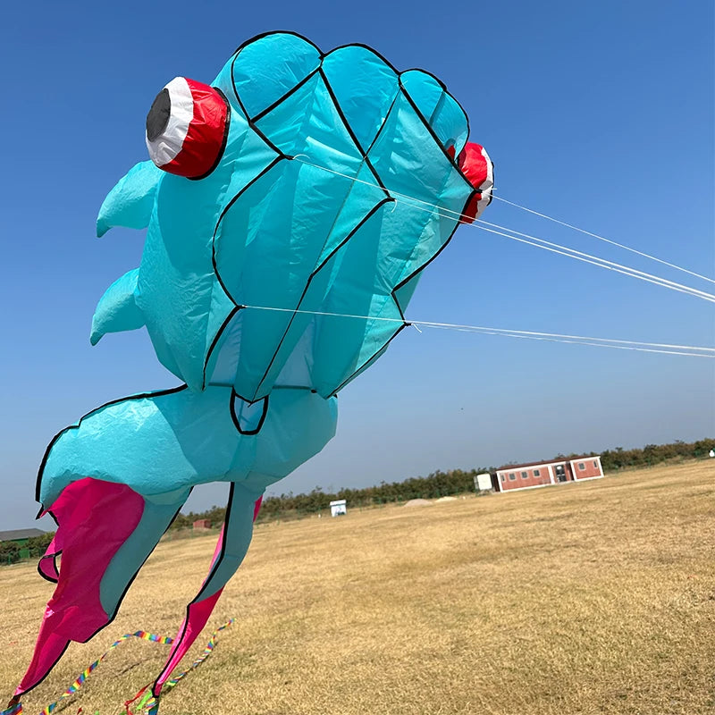 10M 3D Goldfish Soft Kite 3 Air Inlet Inflatable Nylon Large Beach Professional Kites Easy To Fly and Tear Proof Cometa Gigante