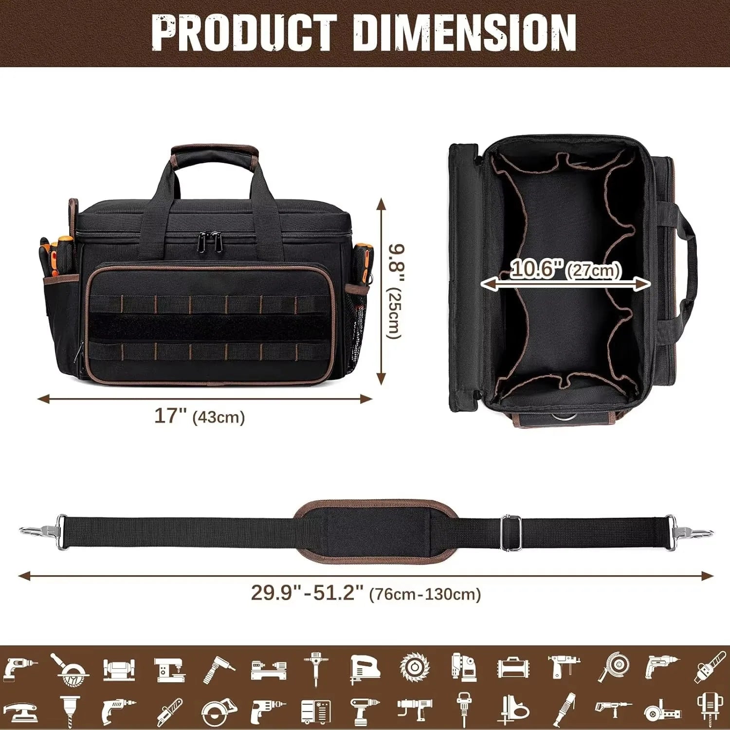 Tool Bag Multifunctional And Large-capacity Work Organizer For Handyman Carpenter Durable Portable Tool Storage Bag