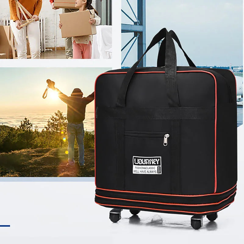 Foldable Duffel Bag for Weekend Trips，Family Travel Luggage Bag，Gift-Ready Weekender Bag，Duffel Bag，Carry-On Bag，Overnight Bag