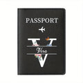 Personalized Custom Black Passport Holder with Custom Name - 26 Letters and Surname. Fashionable Foldable Travel Accessory