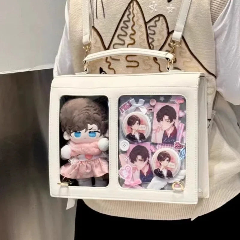 Y2K Cute Sweet Trend Ita Bag Popular Transparent Shoulder Crossbody Bag for Women Japanese High School Ulzzang Student Backpack