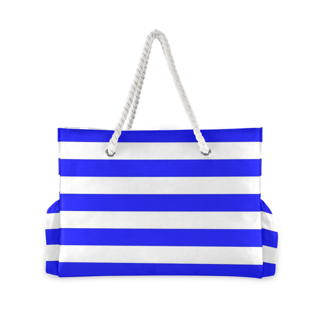 Hot Fashion Beach Women Large Capacity Shoulder Bag Handbag Blue Stripe Rope Handles Shoulder Beach Tote Bags Shopping Bag New