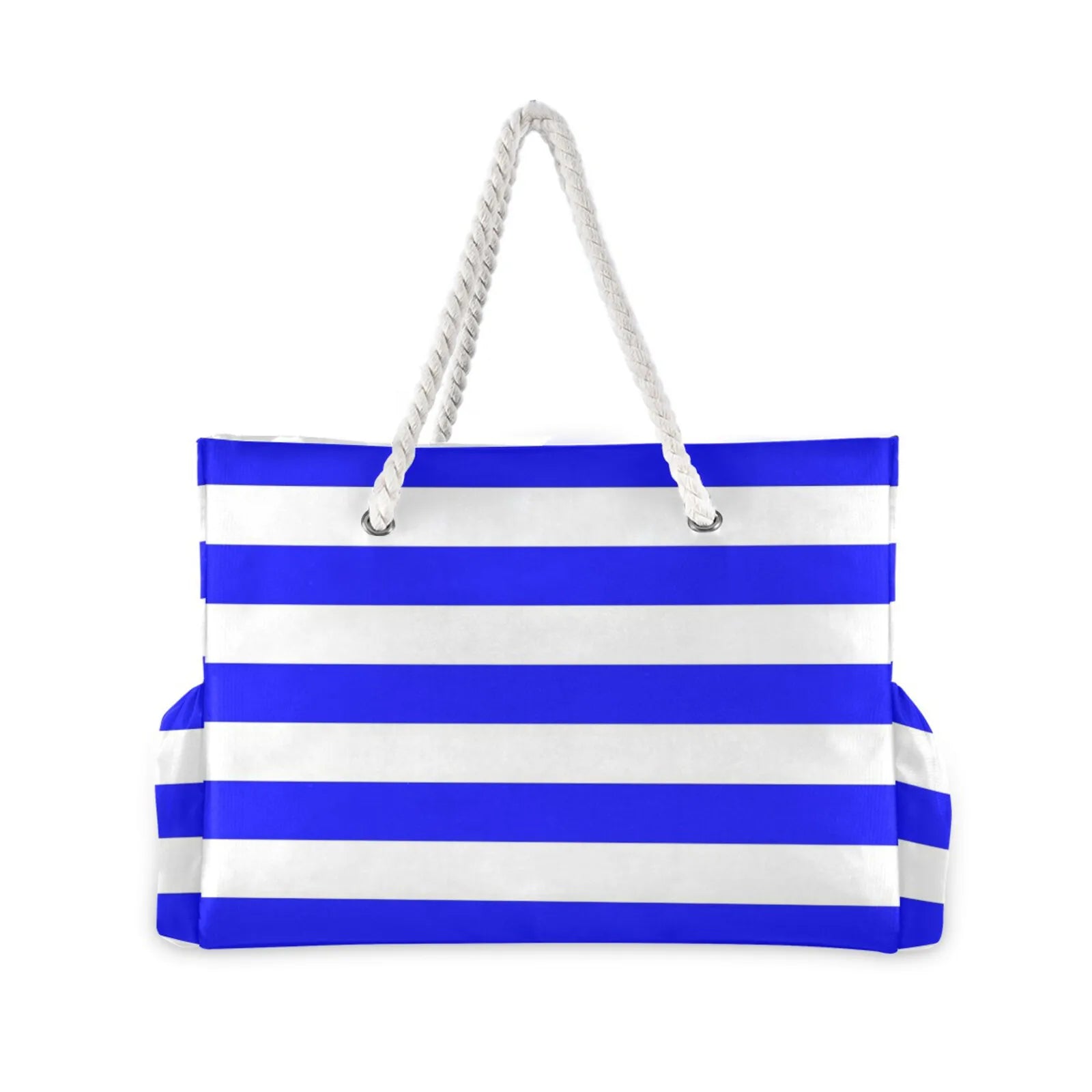Hot Fashion Beach Women Large Capacity Shoulder Bag Handbag Blue Stripe Rope Handles Shoulder Beach Tote Bags Shopping Bag New