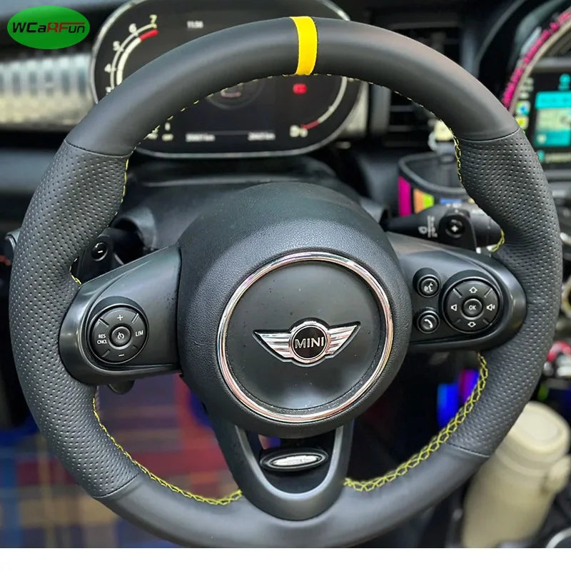 Car Steering Wheel Cover Anti-Slip Leather Braid For Mini (Hatchback/Mini) JCW Clubman JCW Convertible JCW Countryman