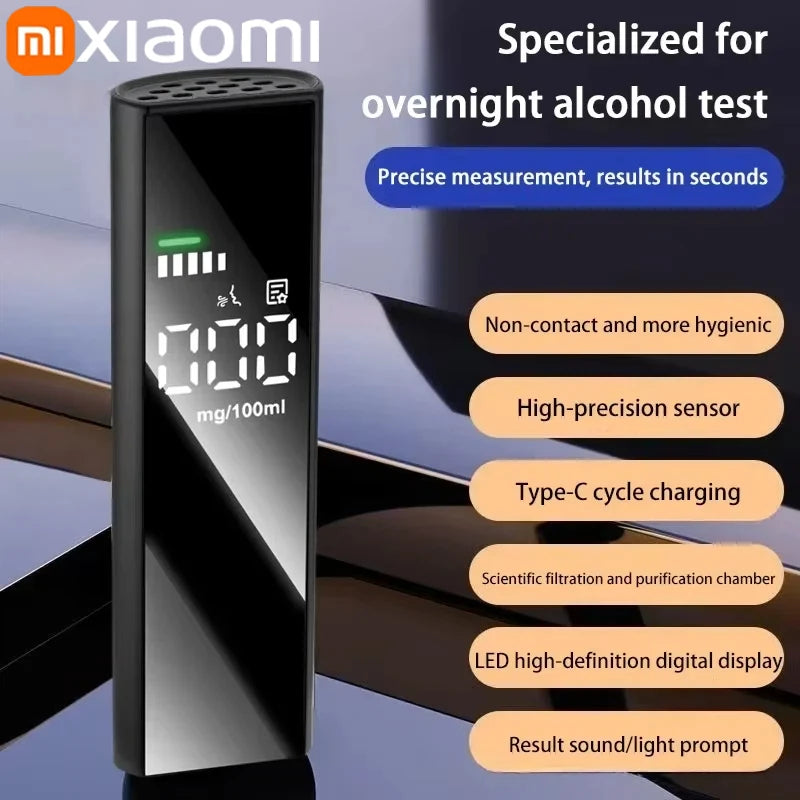 High-precision Alcohol Tester Portable Non-contact Professional Led Digital Display Drunk Driving Alarm Quick Tester