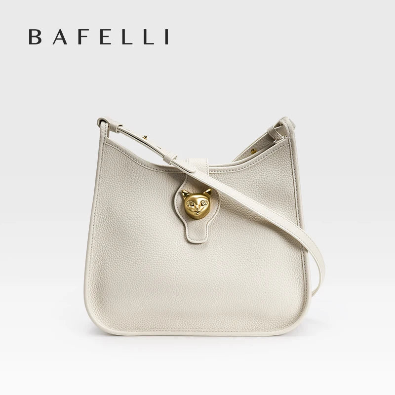 BAFELLI 2026 New Women's Natural Cattle Leather Bucket Bag - Versatile & Chic Shoulder & Crossbody