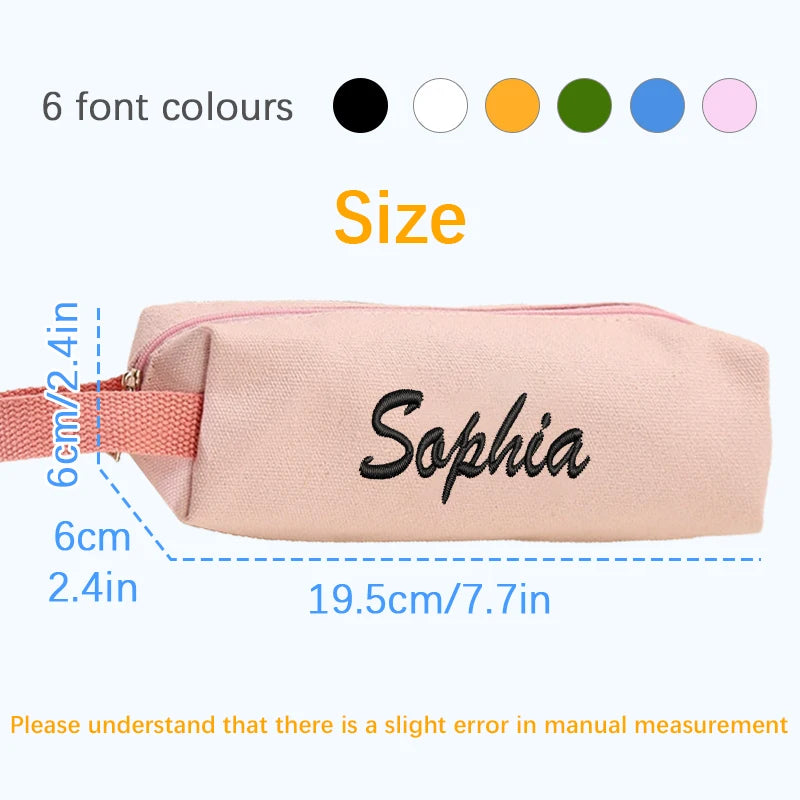 Customised Embroidery/Standard Style 2 Options, Candy-Colored Pencil Case, Storage Bag, Back-to-School Season, Gift!